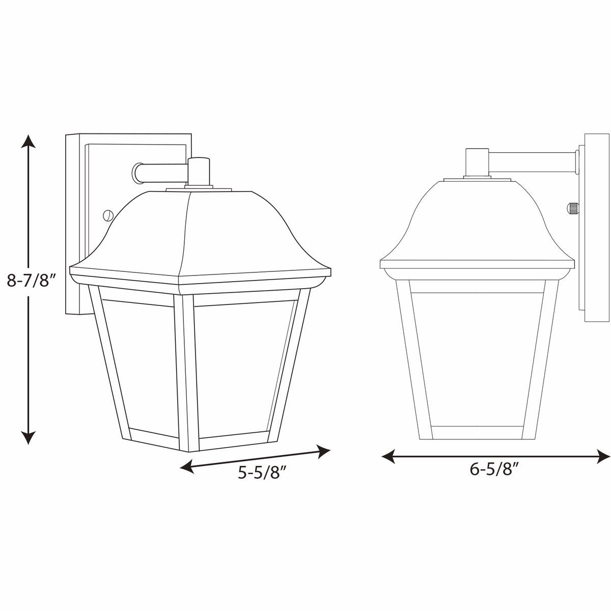 Led Die-Cast Lantern LED Wall Lantern Black