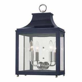 Leigh Two Light Wall Sconce Polished Nickel/NavyOutdoor wall sconces with motion sensor