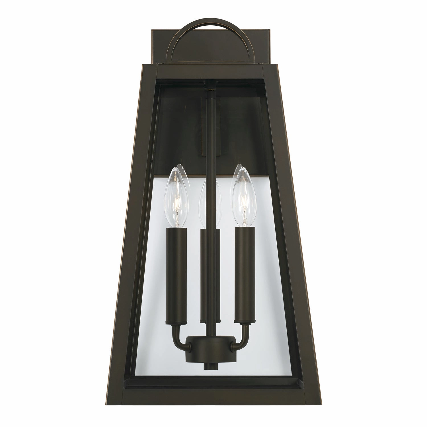Leighton Three Light Outdoor Wall Lantern Oiled Bronze
