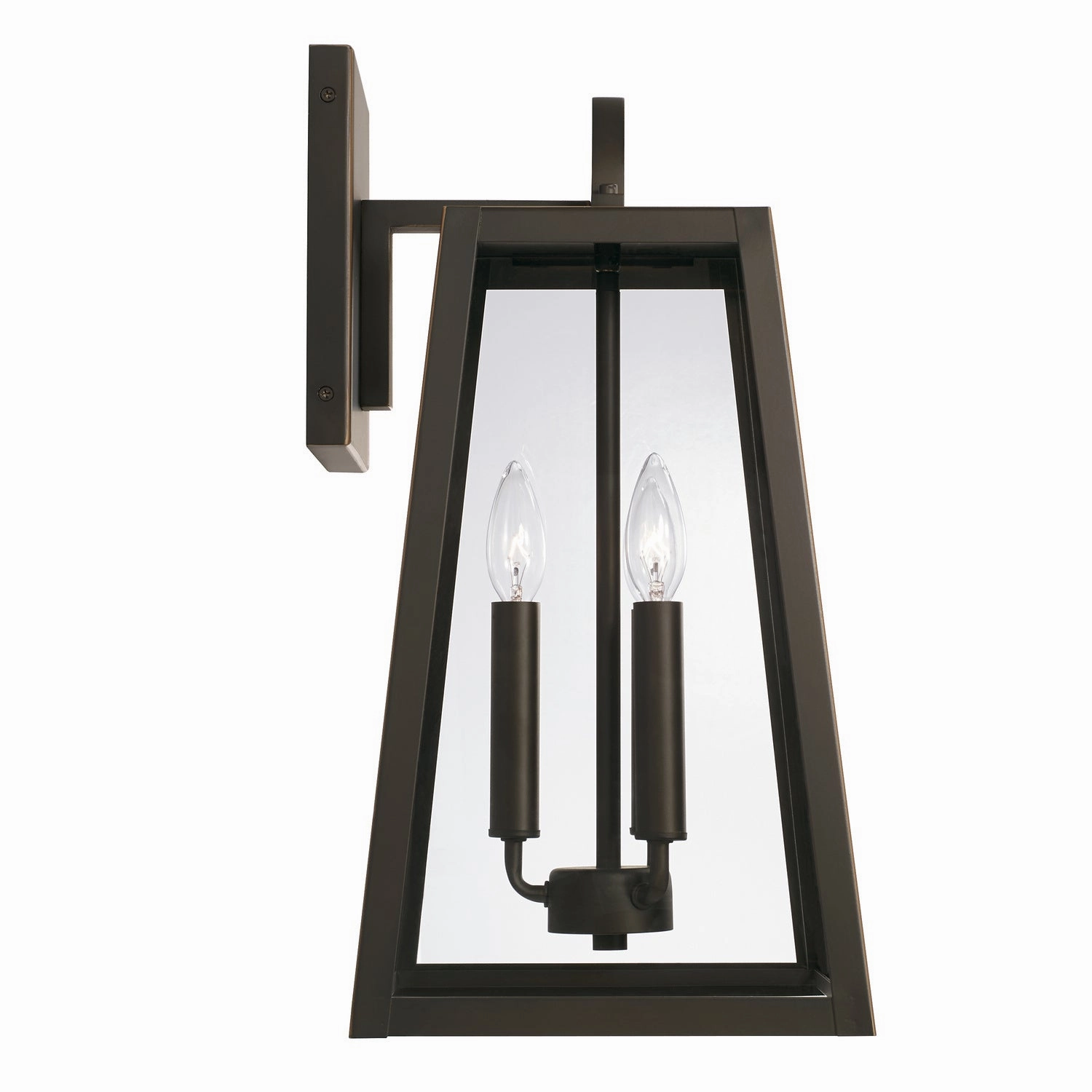 Leighton Three Light Outdoor Wall Lantern Oiled Bronze