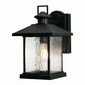 Lennon One Light Outdoor Wall Lantern BlackOutdoor wall sconces with motion sensor