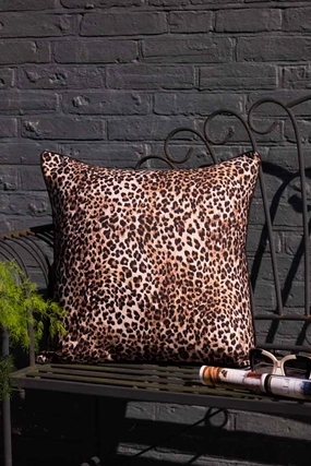 Leopard Print Outdoor Cushion With Black Piping - Coveroutdoor garden decorative ornaments