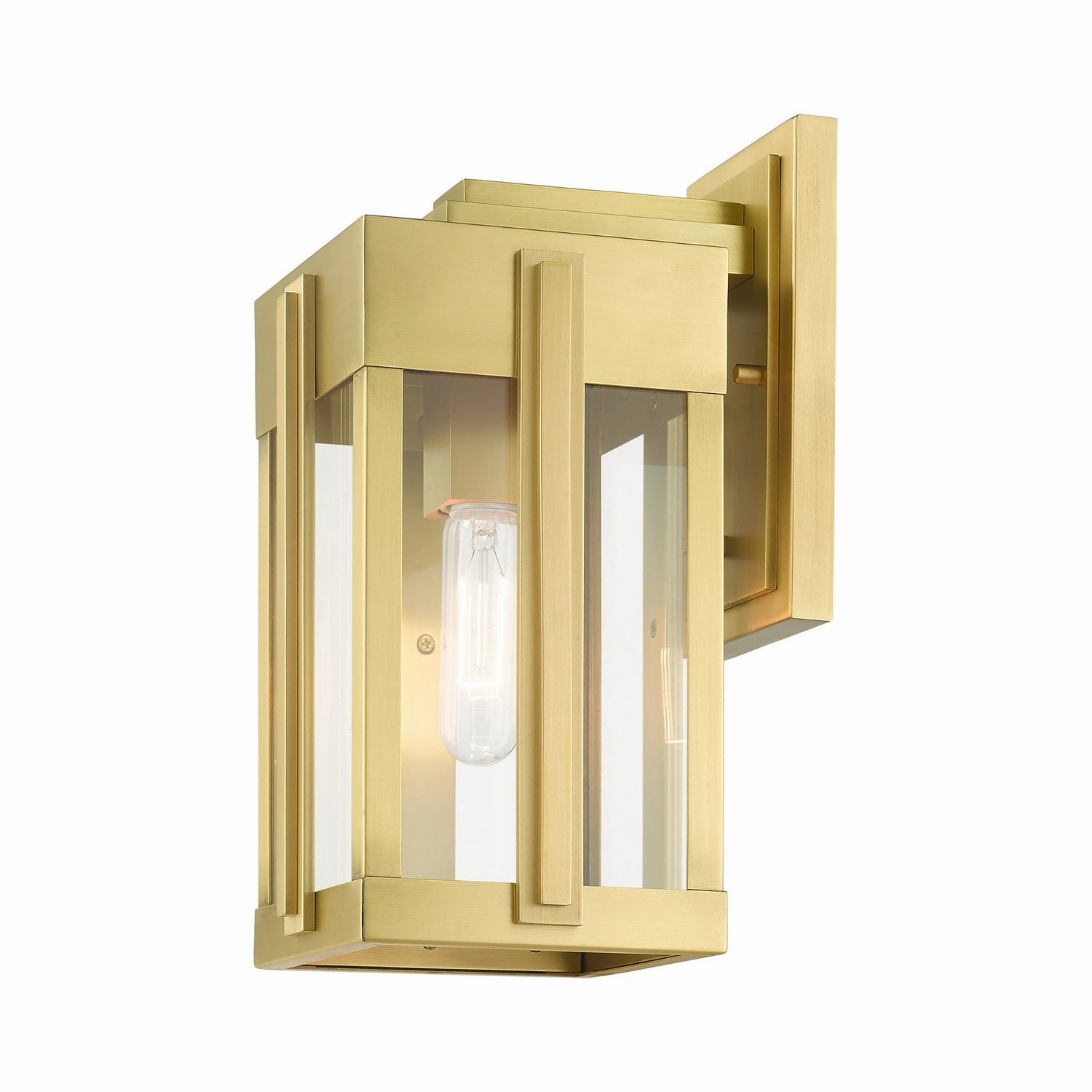 Lexington One Light Outdoor Wall Lantern Natural Brass