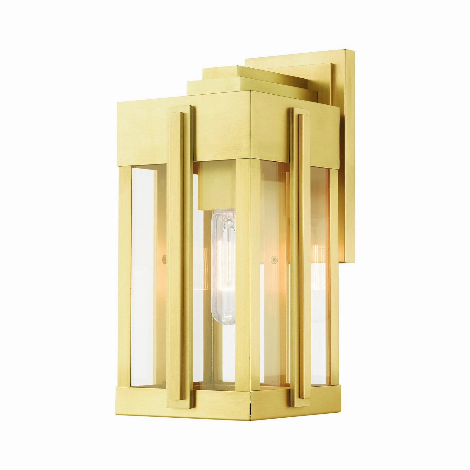Lexington One Light Outdoor Wall Lantern Natural BrassOutdoor wall sconces with motion sensor