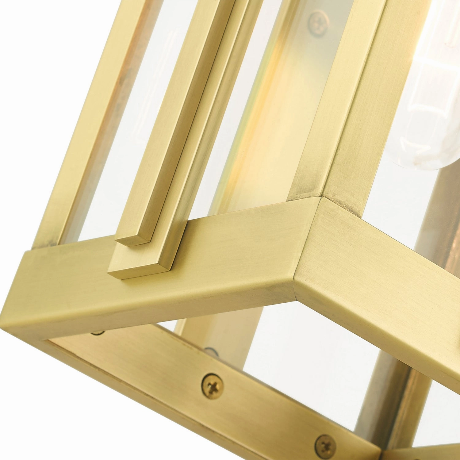 Lexington One Light Outdoor Wall Lantern Natural Brass