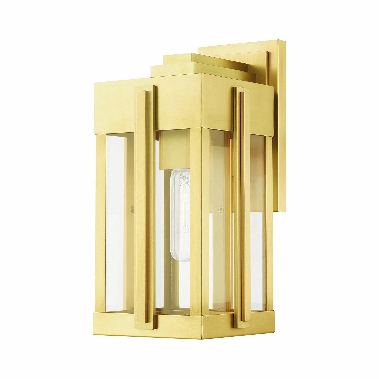Lexington One Light Outdoor Wall Lantern Natural Brass