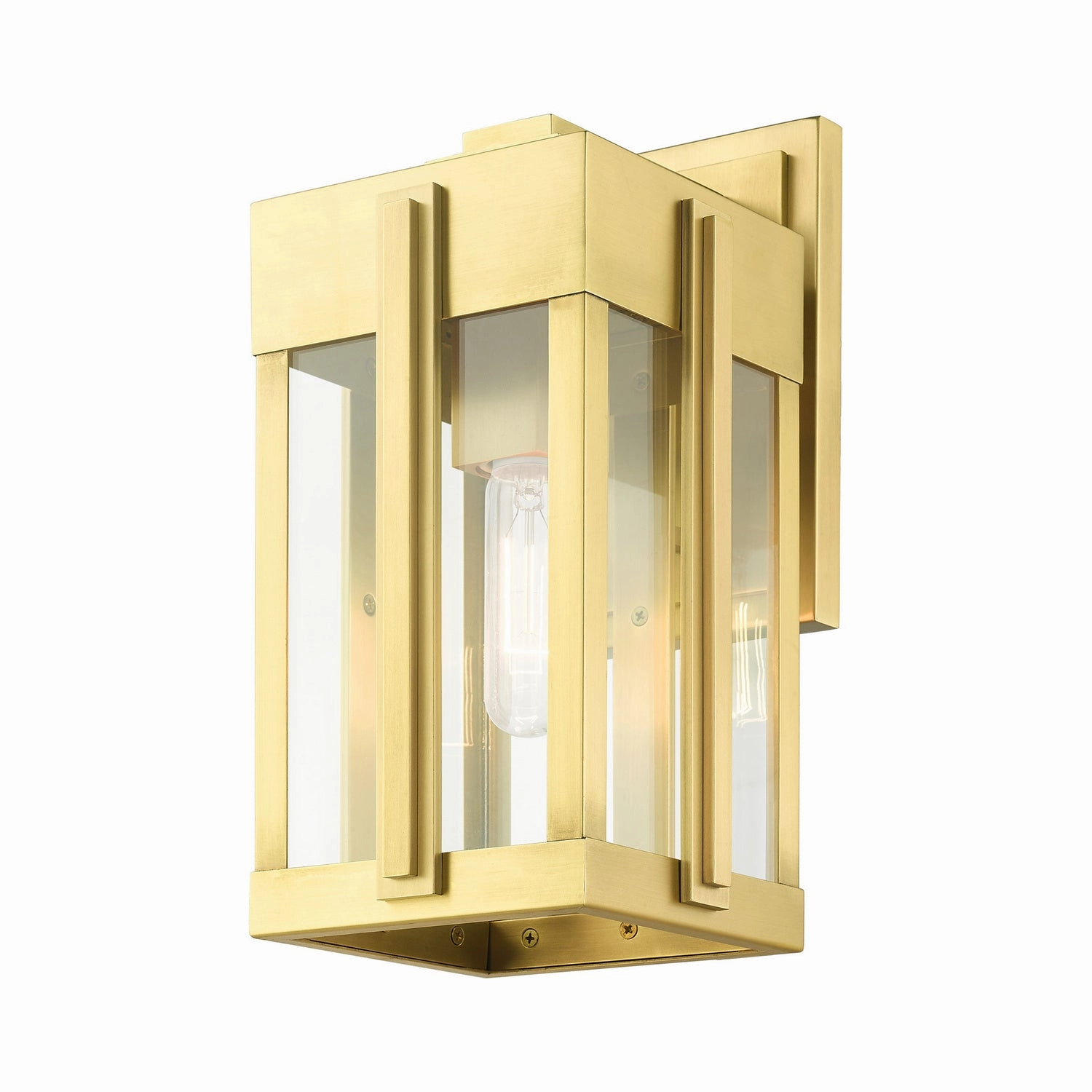 Lexington One Light Outdoor Wall Lantern Natural Brass
