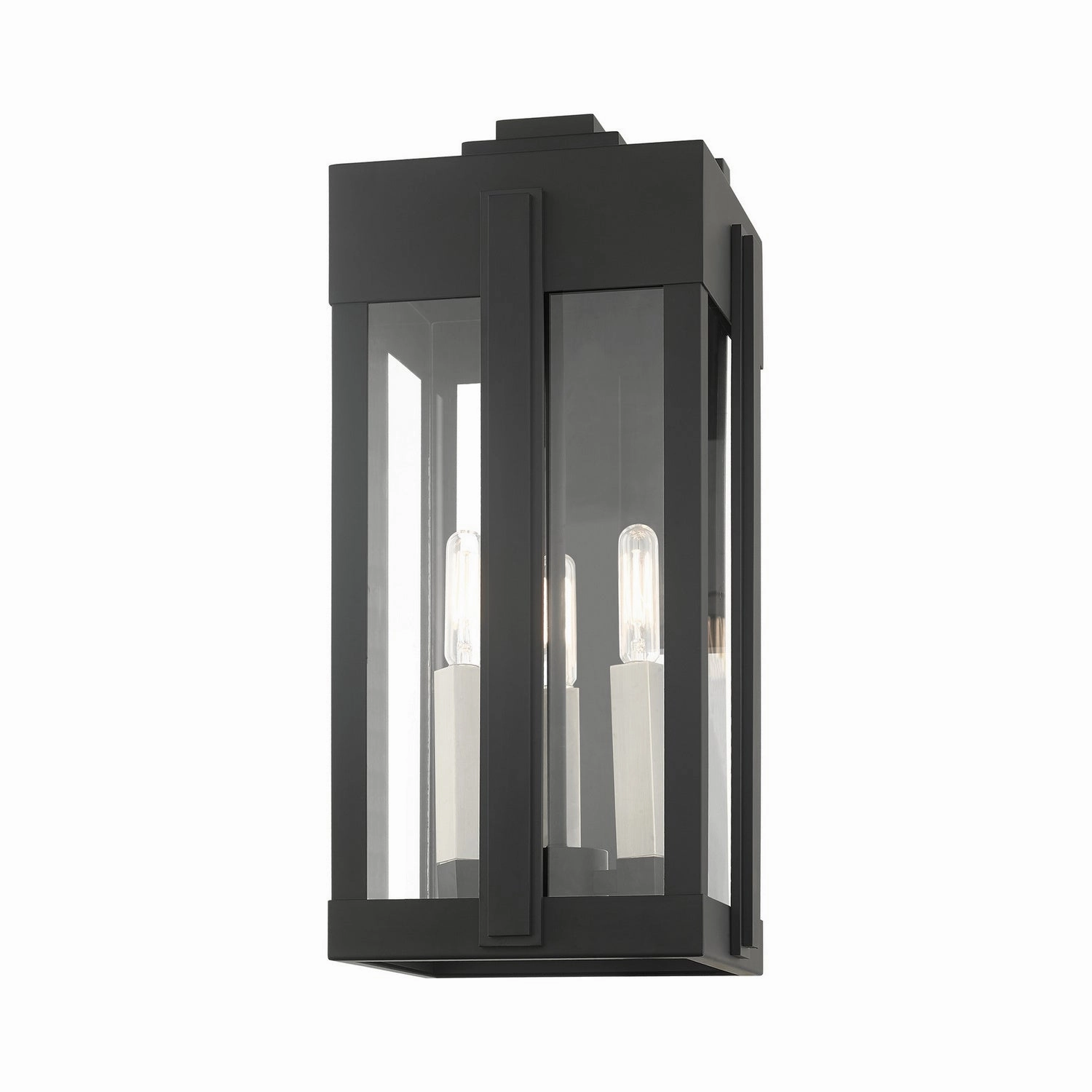 Lexington Three Light Outdoor Wall Lantern Black