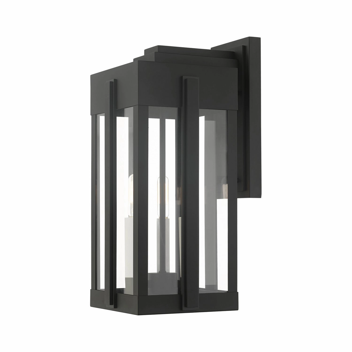 Lexington Three Light Outdoor Wall Lantern Black
