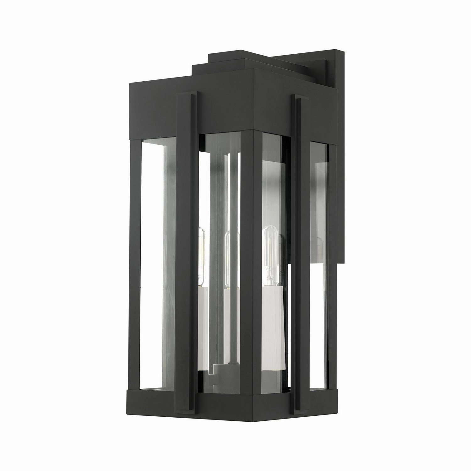 Lexington Three Light Outdoor Wall Lantern Black