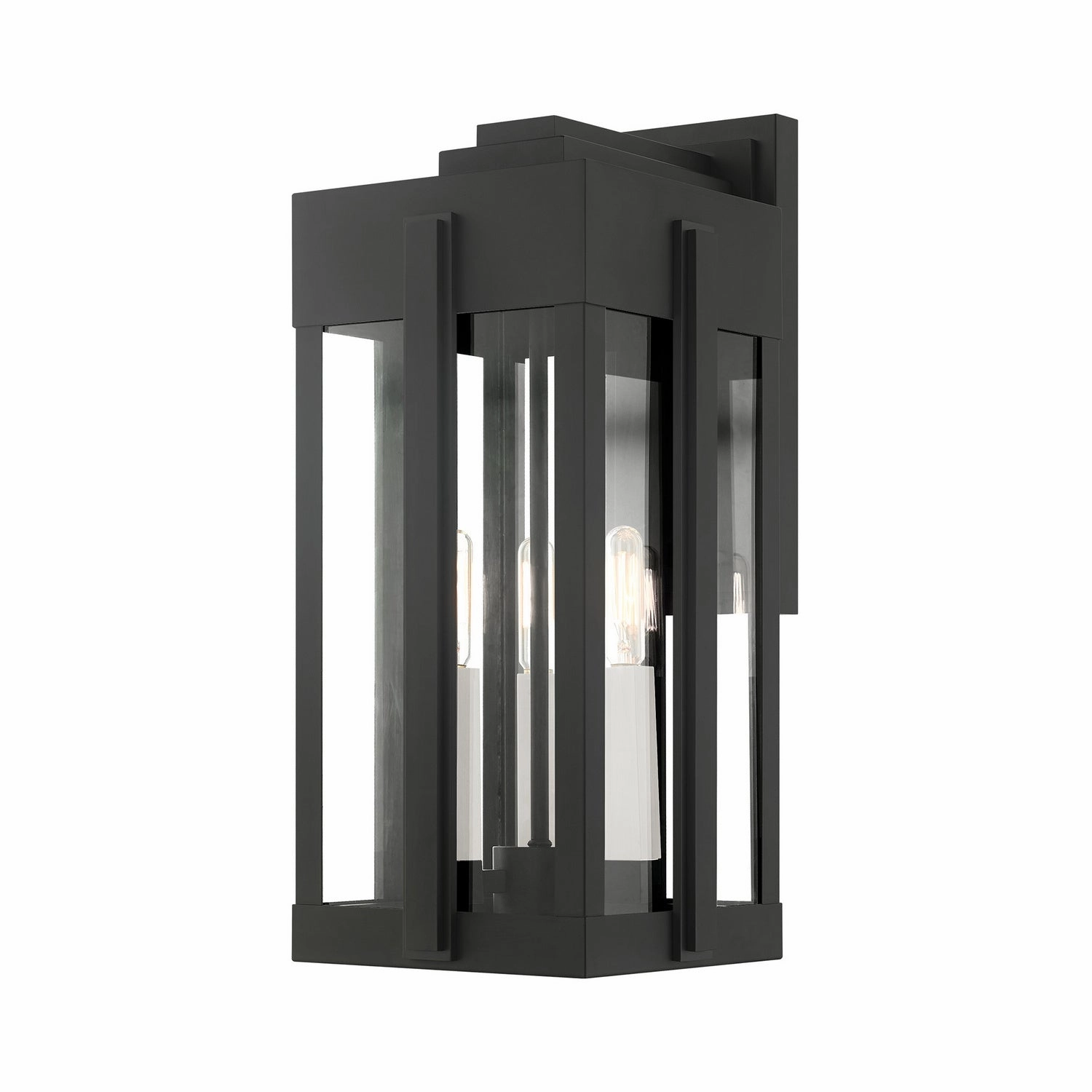Lexington Three Light Outdoor Wall Lantern BlackOutdoor wall sconces with motion sensor