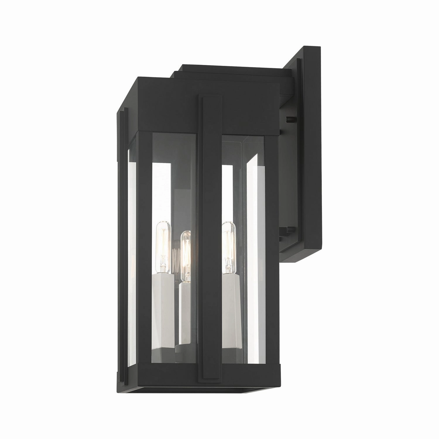 Lexington Three Light Outdoor Wall Lantern Black