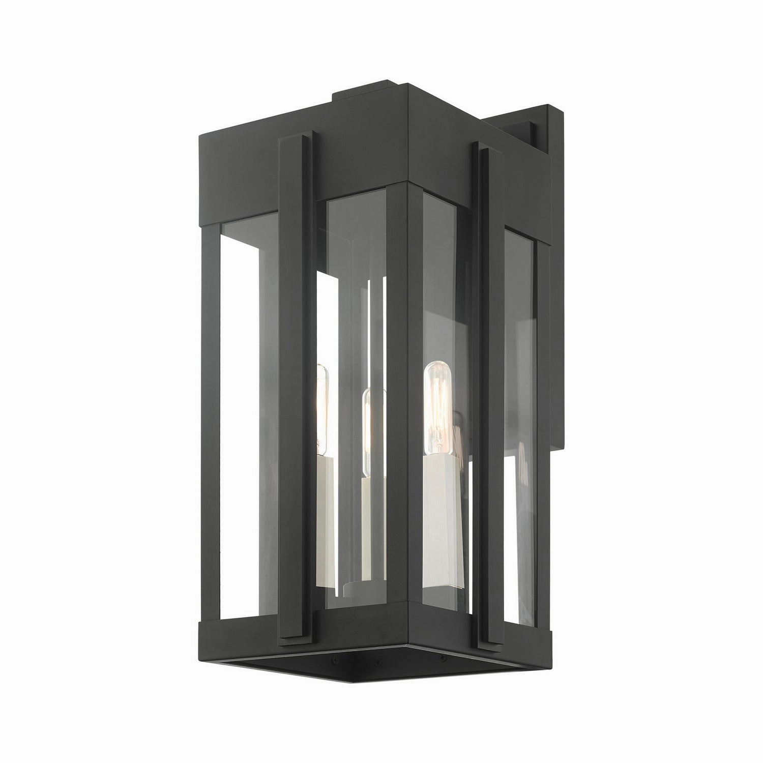 Lexington Three Light Outdoor Wall Lantern Black
