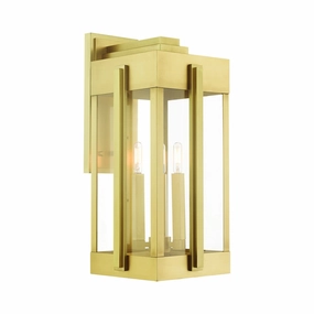 Lexington Three Light Outdoor Wall Lantern Natural BrassOutdoor wall sconces with motion sensor