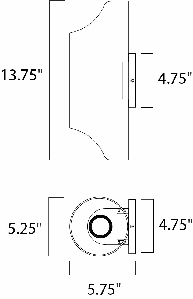 Lightray LED LED Outdoor Wall Sconce Brushed Aluminum