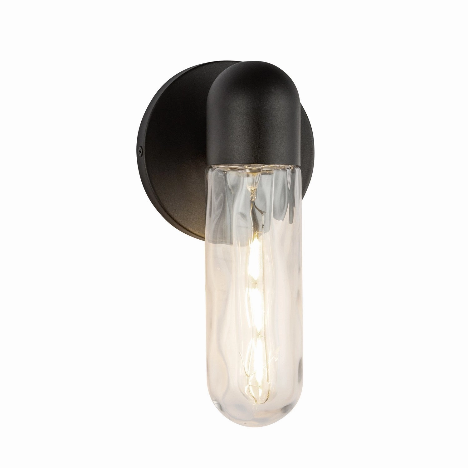 Lima One Light Exterior Wall Mount Black/Clear Water GlassOutdoor wall sconces with motion sensor