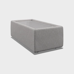 Linear - Rectangular Glass Top Table In Fabricoutdoor side table for patio furniture