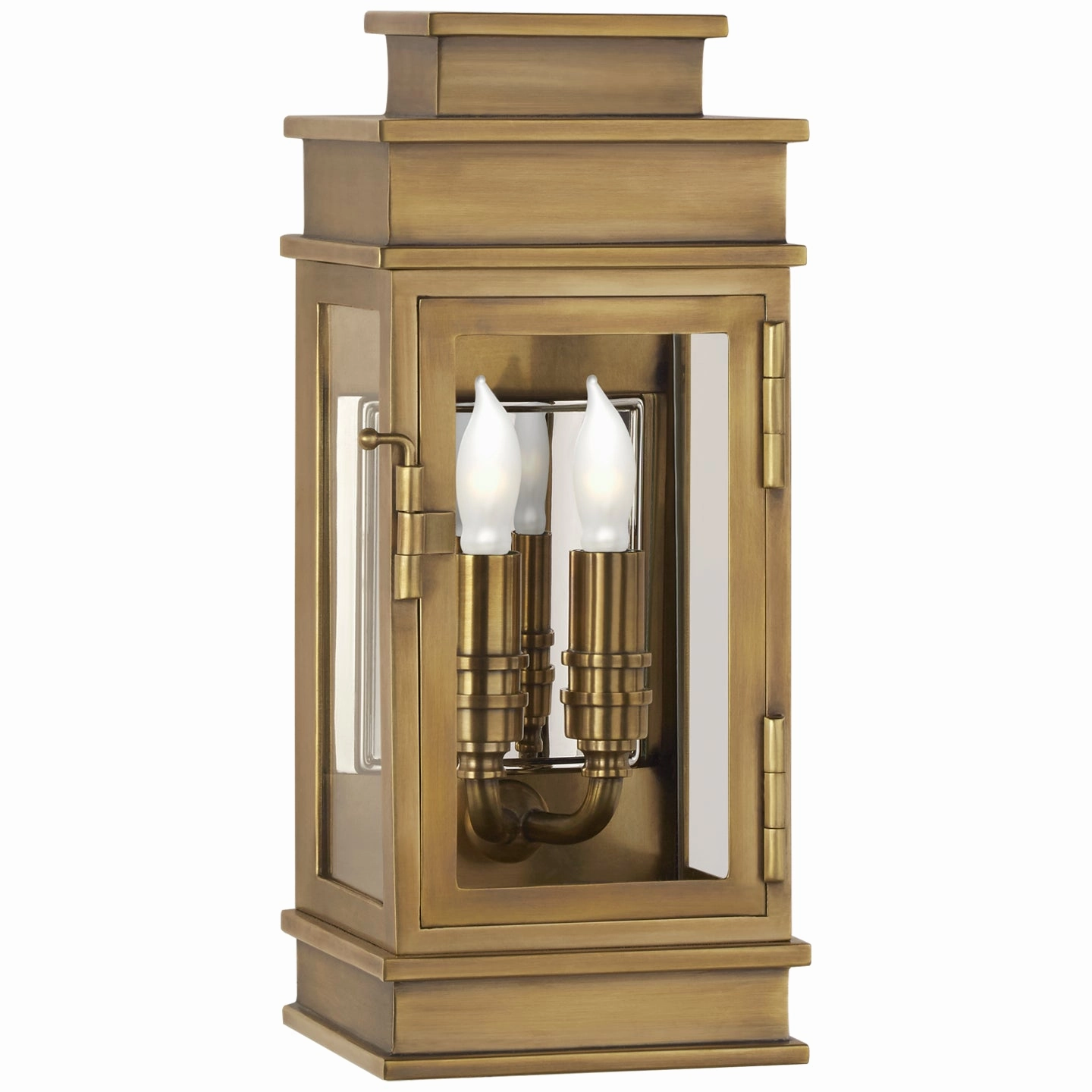 Linear Lantern Two Light Wall Lantern Antique-Burnished BrassOutdoor wall sconces with motion sensor