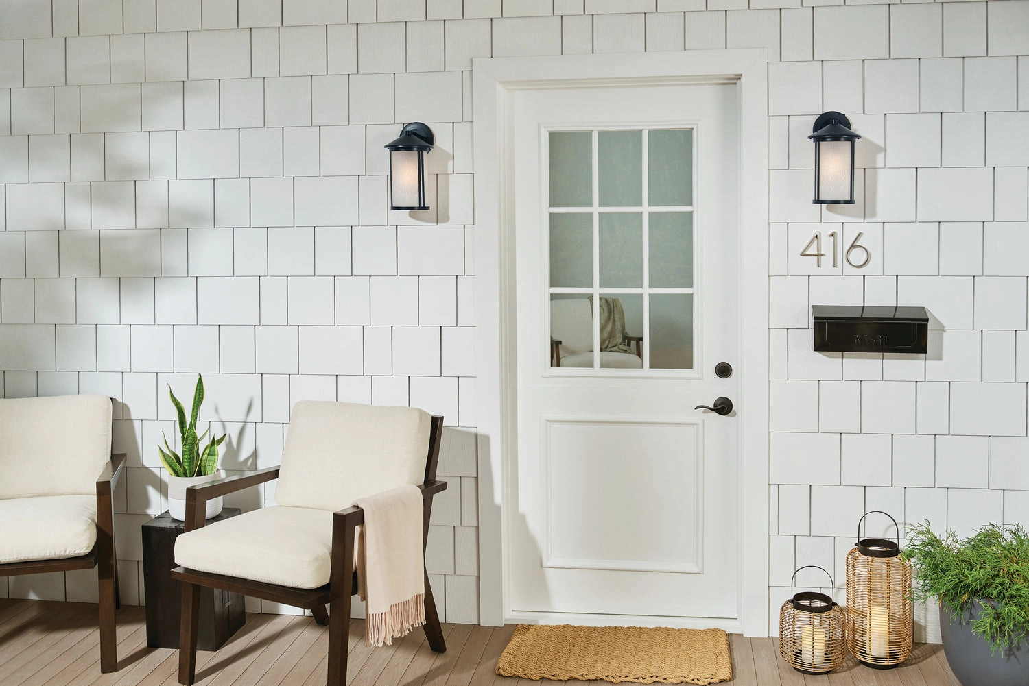 Lombard One Light Outdoor Wall Mount Black