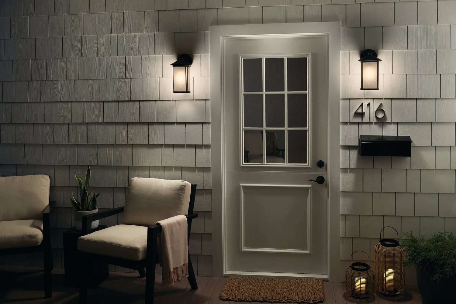 Lombard One Light Outdoor Wall Mount Black