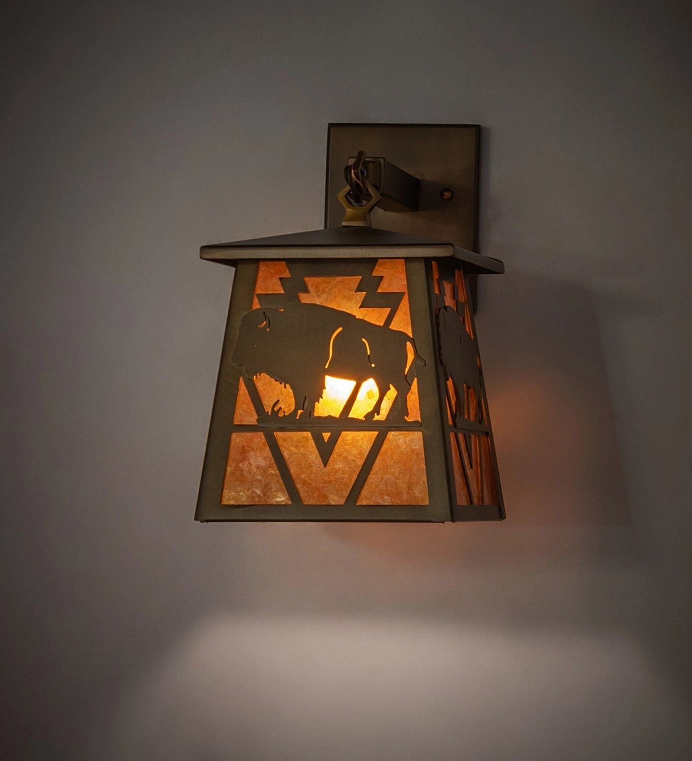 Lone Buffalo One Light Wall Sconce Antique Copper