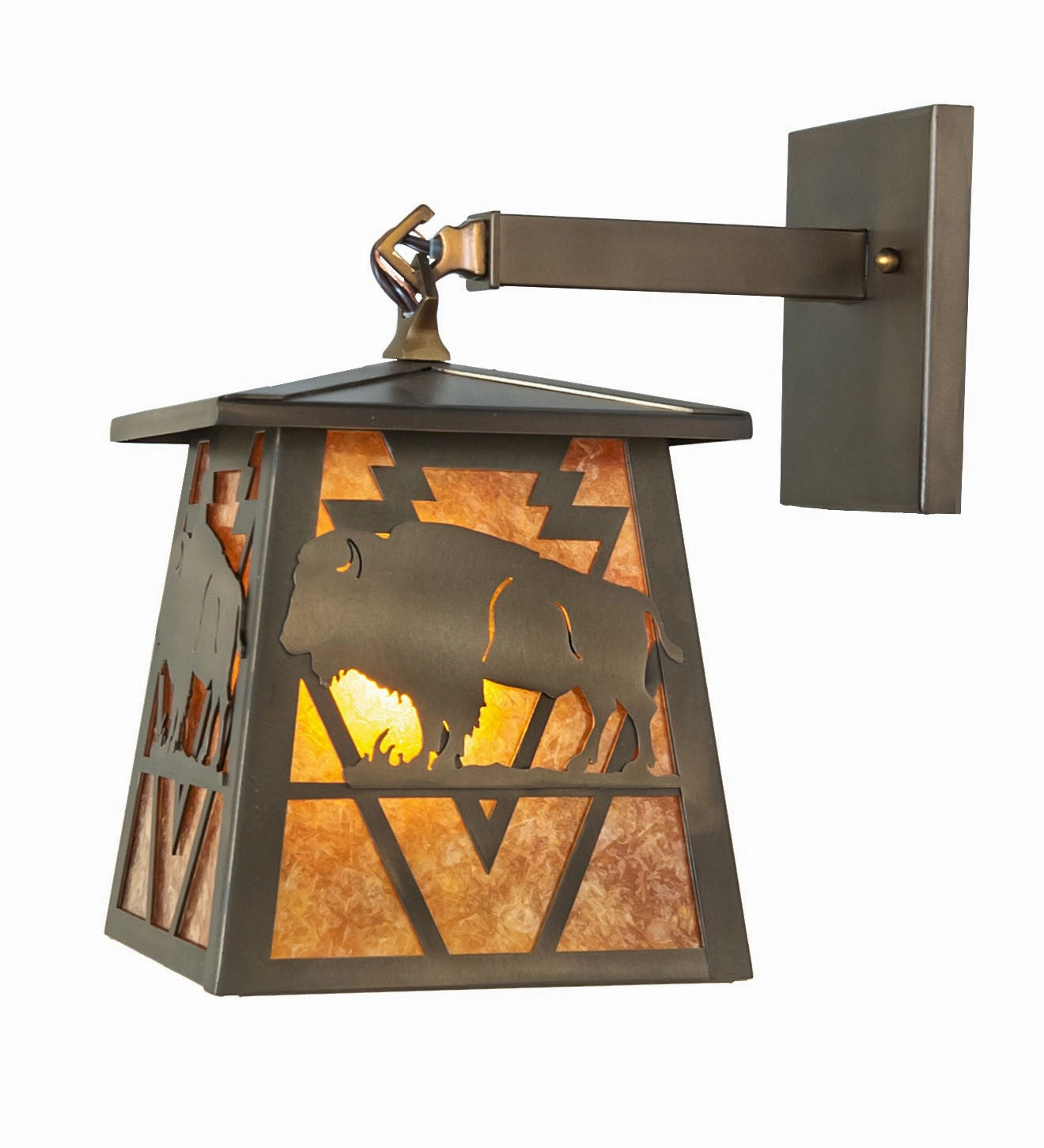 Lone Buffalo One Light Wall Sconce Antique Copper
