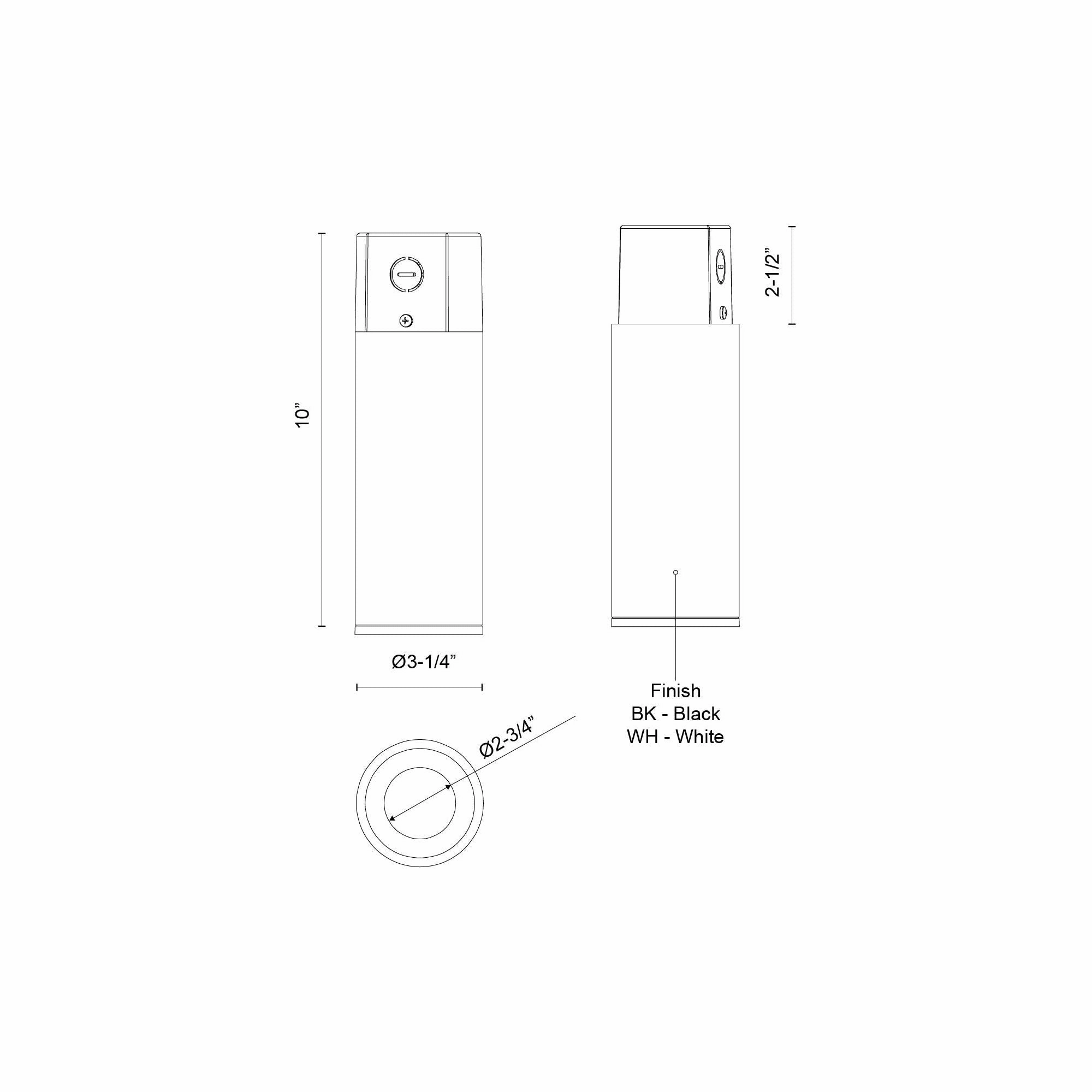 Lorna 10" (3" Dia.) LED Concrete Ceiling Mount