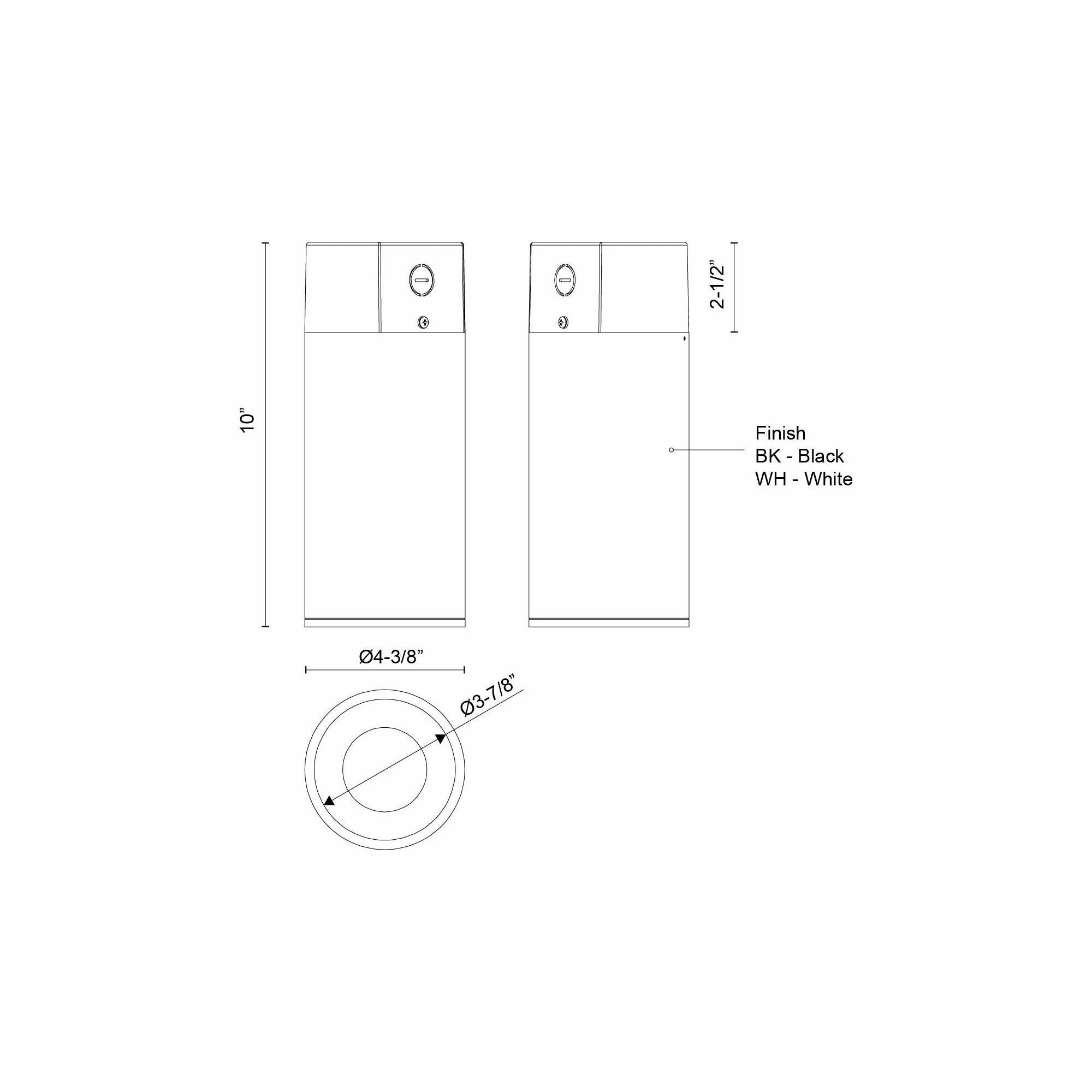 Lorna 10" (4" Dia.) LED Concrete Ceiling Mount
