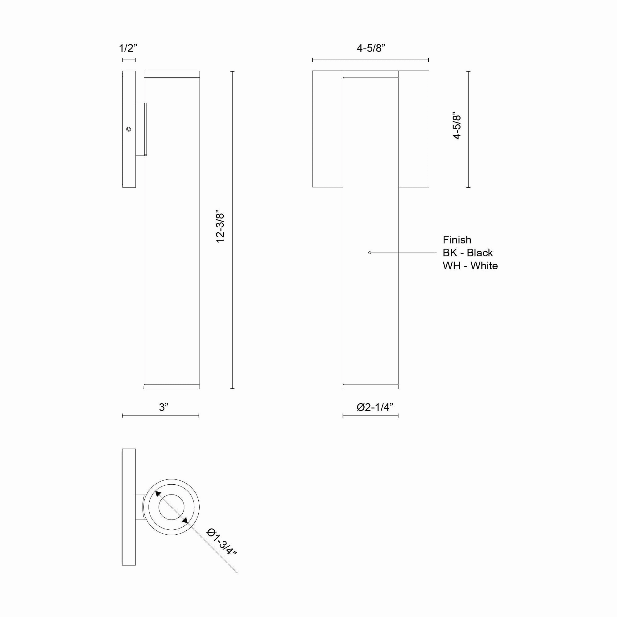 Lorna 12" (2" Dia.) LED Wall Sconce