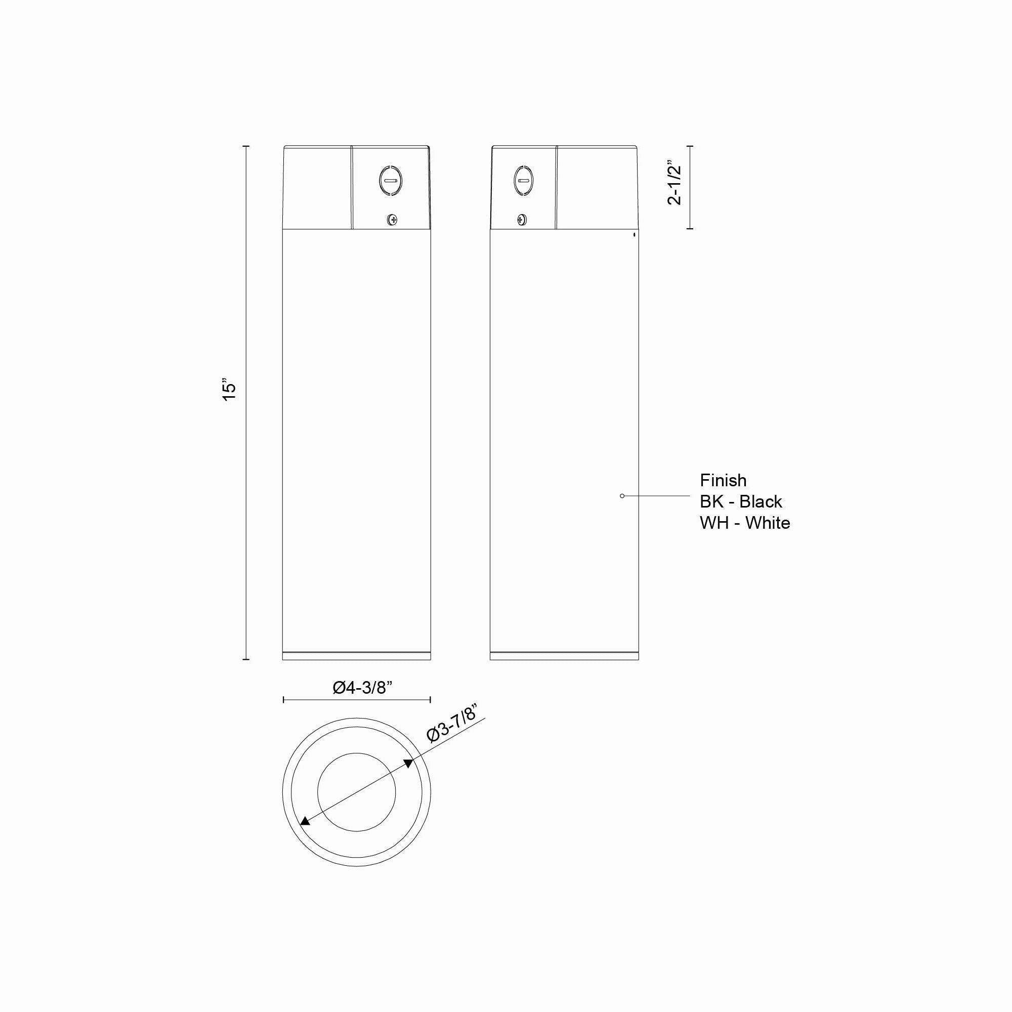 Lorna 15" (4" Dia.) LED Concrete Ceiling Mount