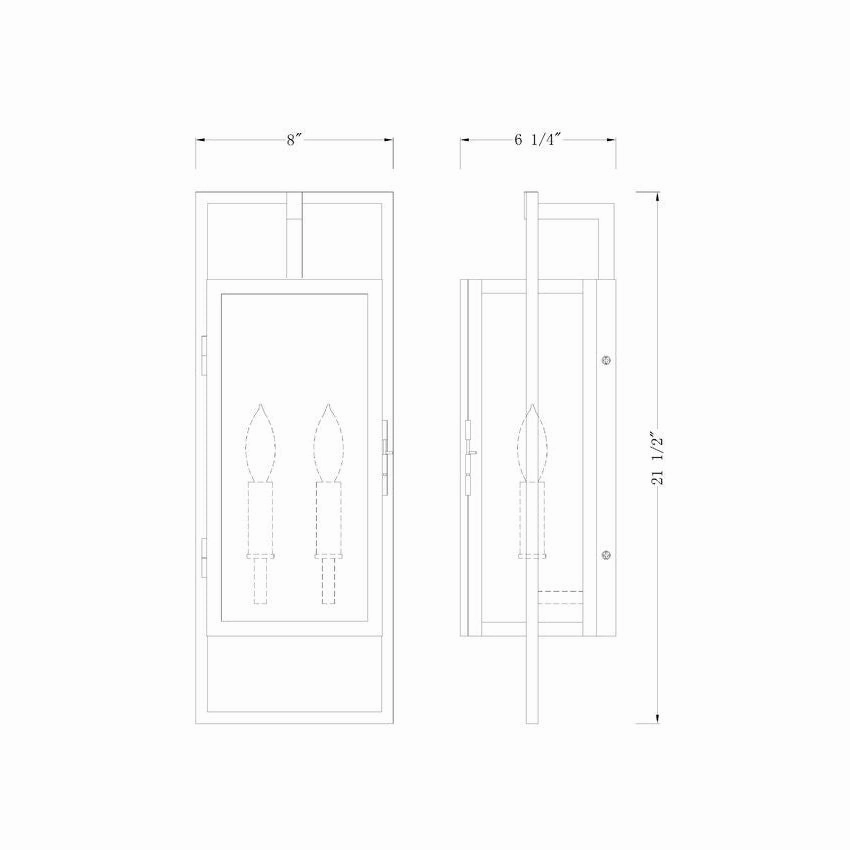 Lucian 2-Light 21.5" Outdoor Wall Light