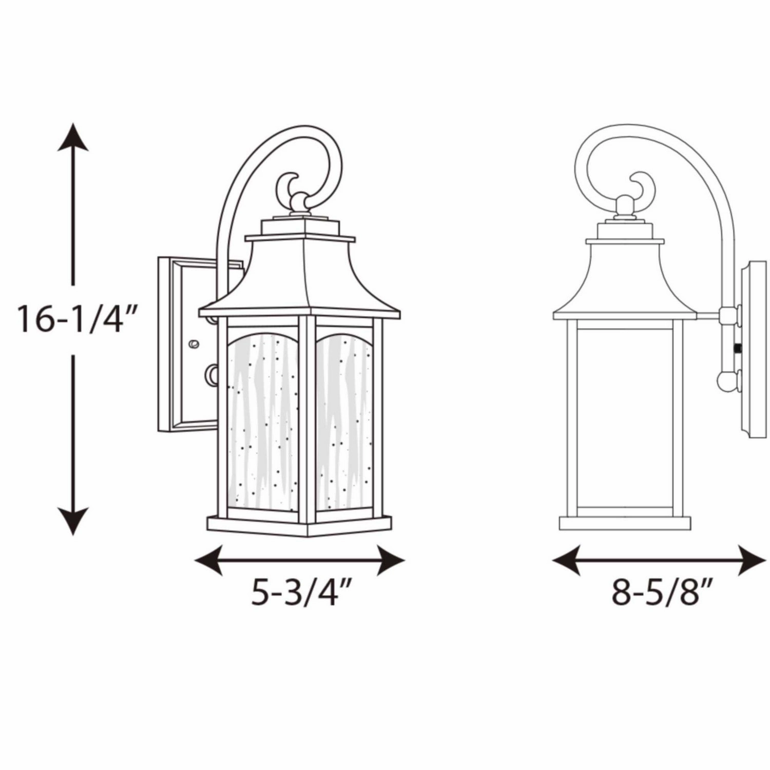 Maison One Light Wall Lantern Black