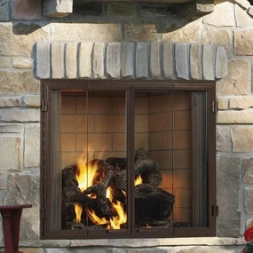 Majestic Castlewood 42" Outdoor Wood-Burning Fireplace ODCASTLEWD-42-Bstone-look outdoor patio fireplace