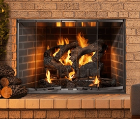 Majestic Cottagewood 36" Outdoor Wood Burning Fireplacestone-look outdoor patio fireplace