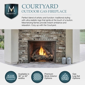 Majestic Courtyard 36" Single-Sided Outdoor Gas Fireplace ODCOUG-36stone-look outdoor patio fireplace