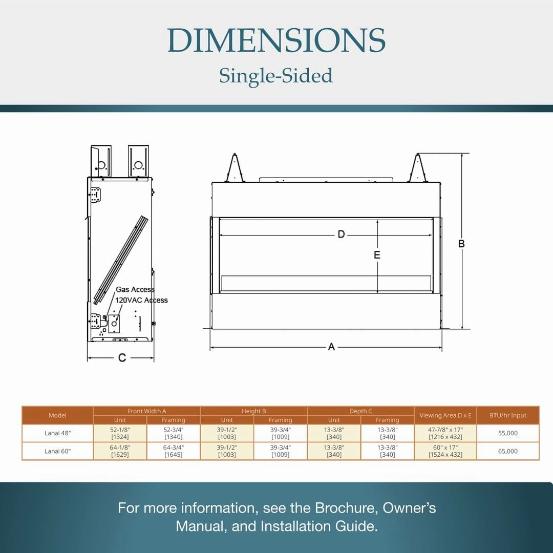 Majestic Lanai See-Through 48" Outdoor Linear Vent Free Gas Fireplace ODLANAIGST-48