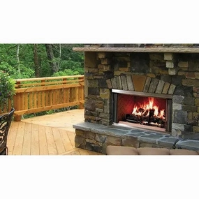 Majestic Montana 42" Traditional Outdoor Wood-Burning Fireplacestone-look outdoor patio fireplace