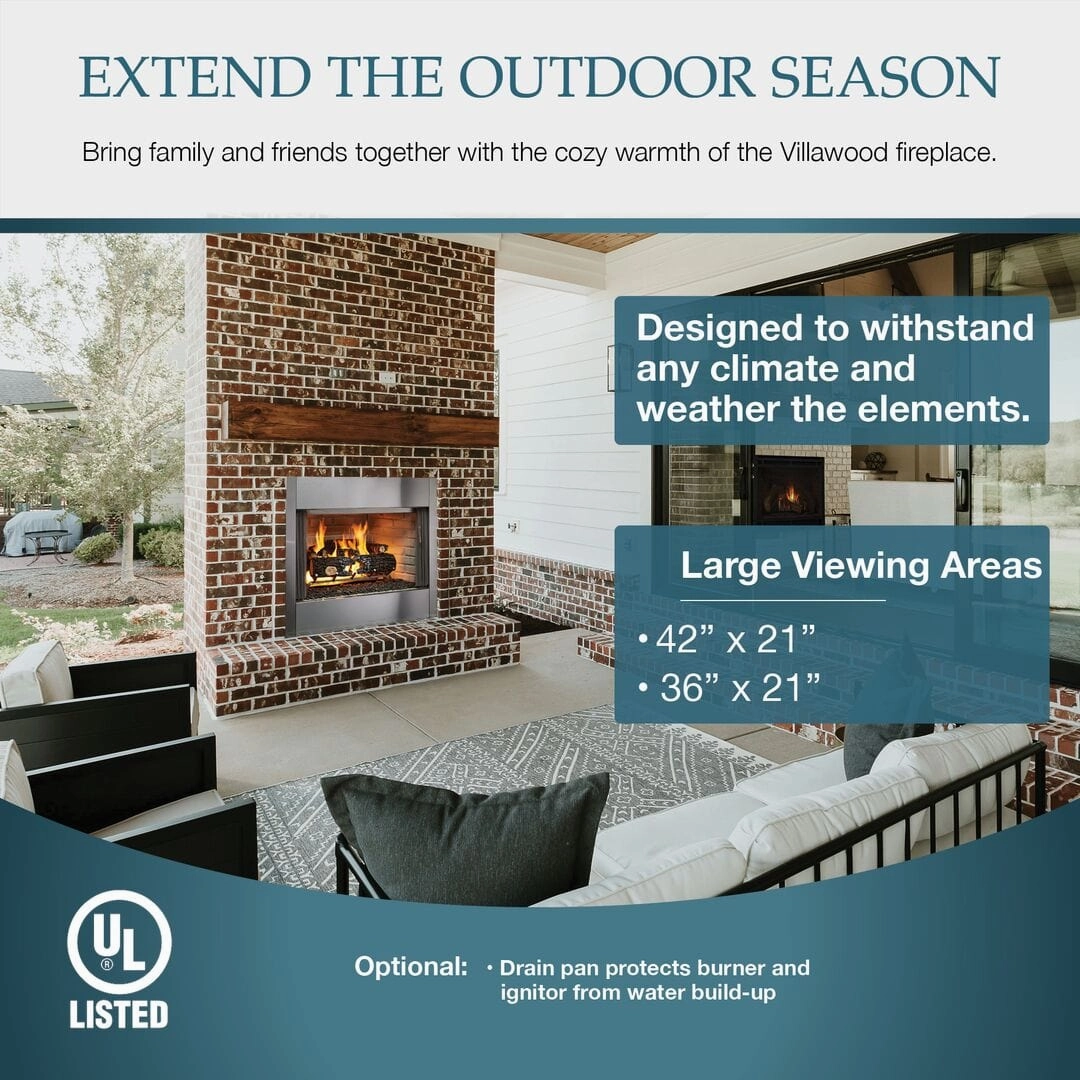 Majestic Villawood 42" Traditional Outdoor Wood-Burning Fireplace