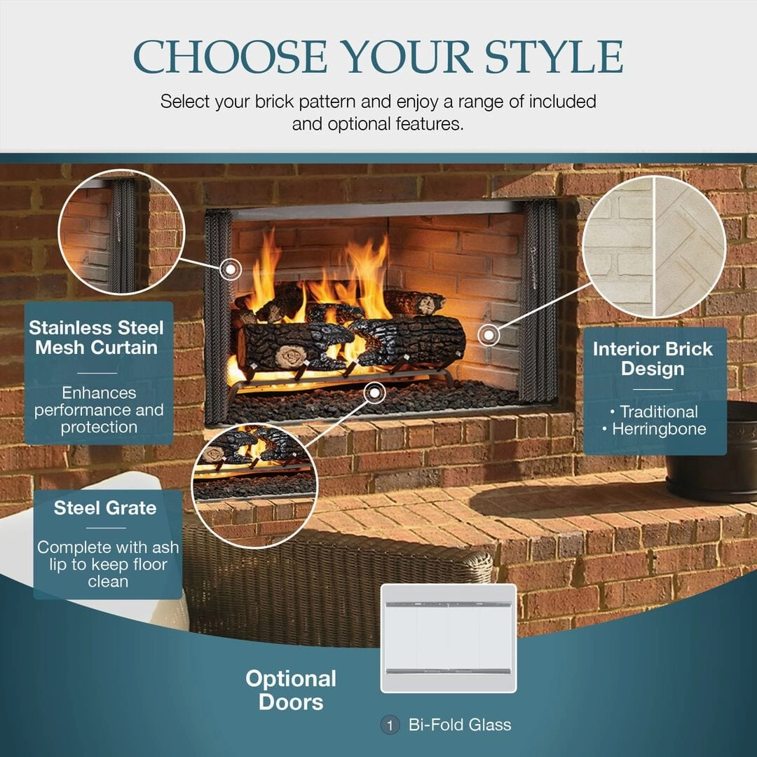 Majestic Villawood 42" Traditional Outdoor Wood-Burning Fireplace