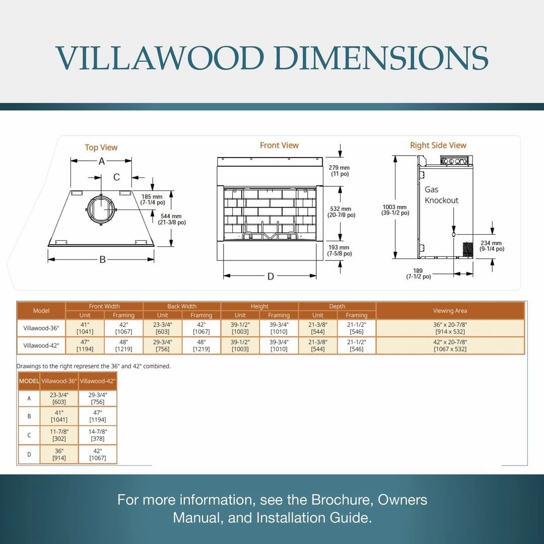 Majestic Villawood 42" Traditional Outdoor Wood-Burning Fireplace