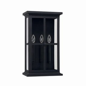 Mansell Three Light Outdoor Wall Lantern BlackOutdoor wall sconces with motion sensor