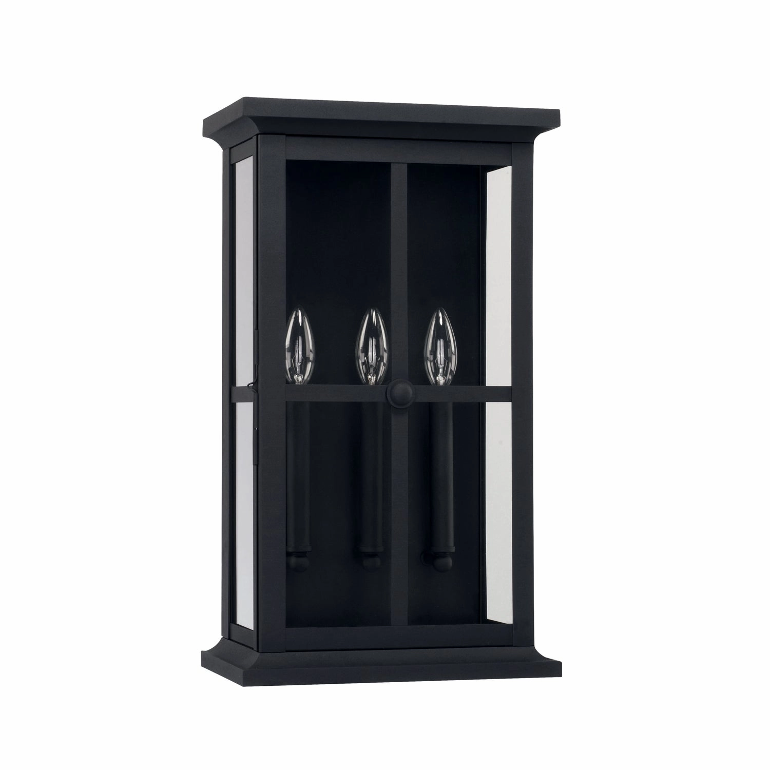 Mansell Three Light Outdoor Wall Lantern BlackOutdoor wall sconces with motion sensor