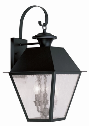 Mansfield Three Light Outdoor Wall Lantern BlackOutdoor wall sconces with motion sensor