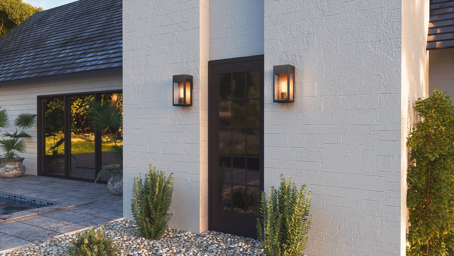 Maren One Light Outdoor Wall Mount Matte Black