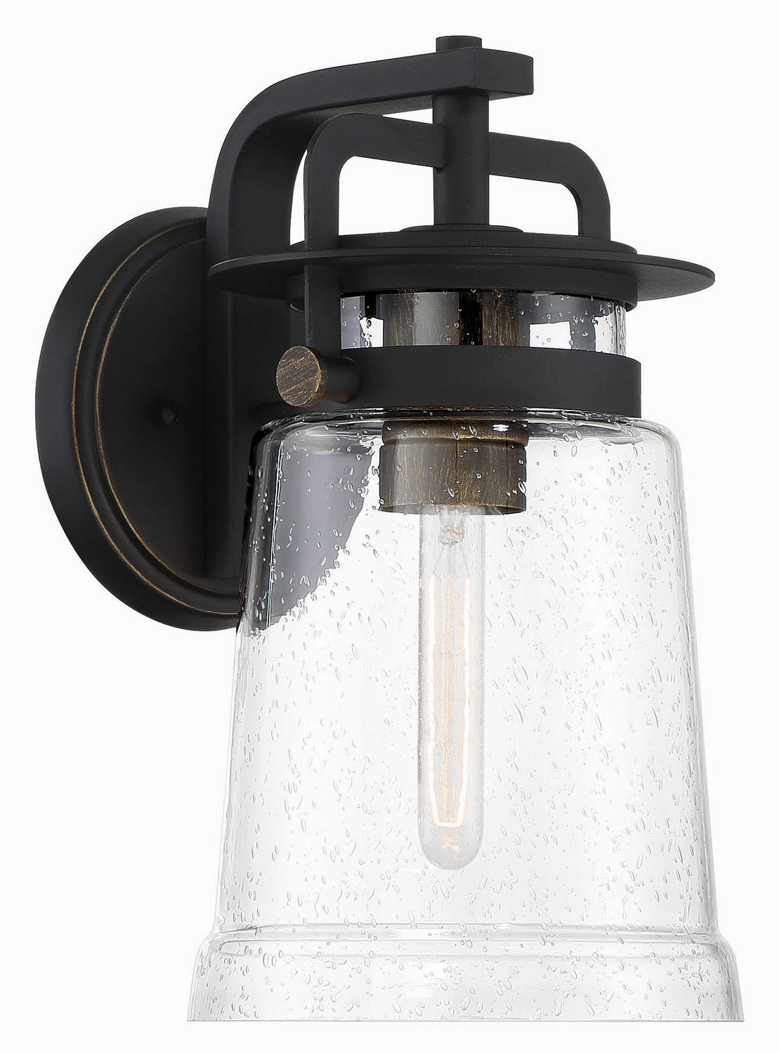Maribel Heights One Light Outdoor Wall Mount Sand Coal With Gold HighlightsOutdoor wall sconces with motion sensor