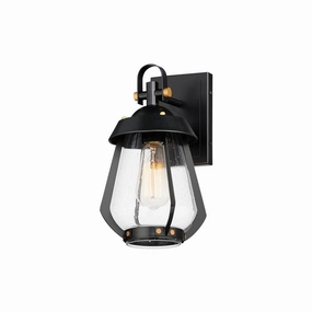 Mariner One Light Outdoor Wall Sconce Black / Antique BrassOutdoor wall sconces with motion sensor