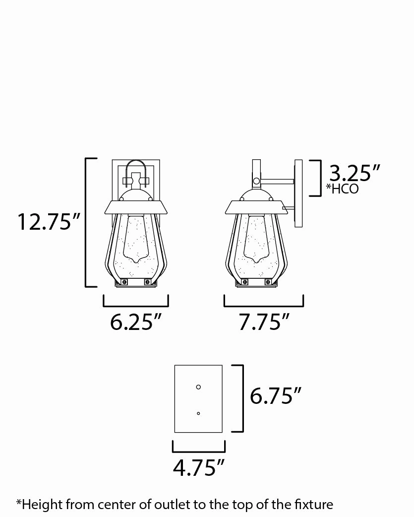 Mariner One Light Outdoor Wall Sconce Black / Antique Brass