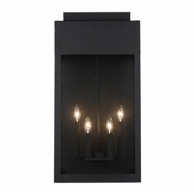 Marley Four Light Outdoor Wall Mount BlackOutdoor wall sconces with motion sensor