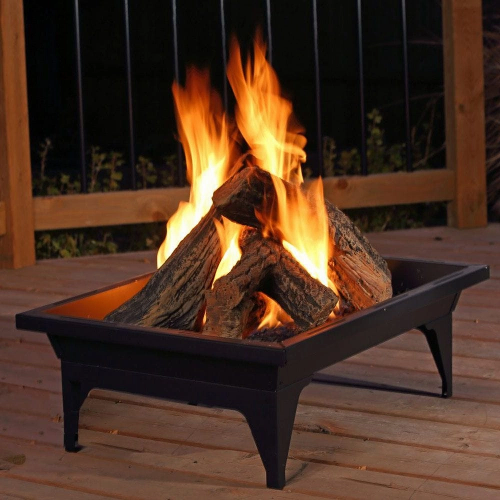 Marquis by Kingsman 27-inch Rectangular Gas Fire Pit FP2785LPTFLportable outdoor fire pit with lid