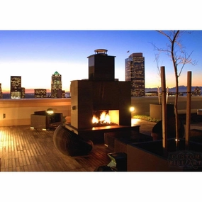 Mason-Lite 43 inch Vent Free See-Thru Firebox Kit MFPST43VFstone-look outdoor patio fireplace